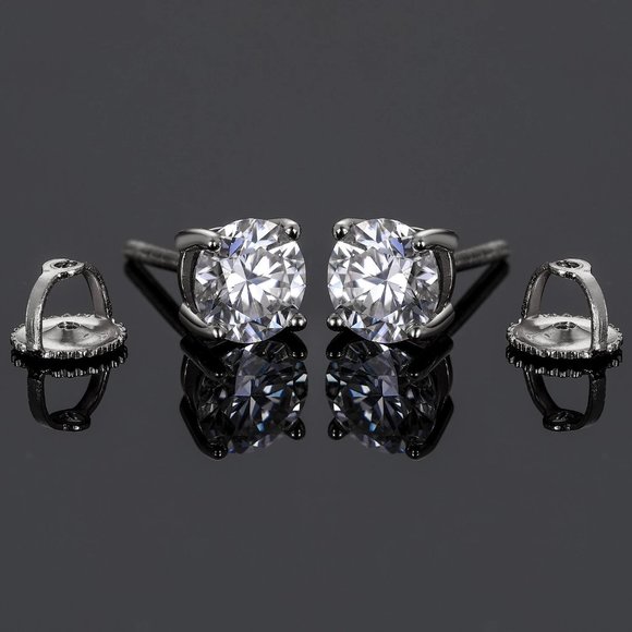 Certified 8ct. t.w. Diamond Round Cut 4-Prong Screw Back Earrings - Picture 7 of 16